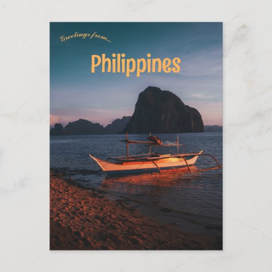 Carte Postale Bateau à El Nido Palawan Philippines (Devant)
