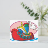 Carte Postale Bateau à moteur à dessin (Debout devant)