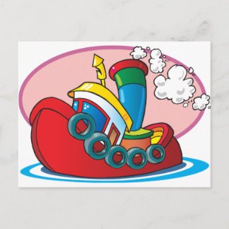 Carte Postale Bateau à moteur à dessin
