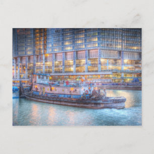 Carte Postale Bateau à moteur sur Chicago River