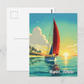 Carte Postale Bateau à Naples Floride Voyage (Devant / Derrière)