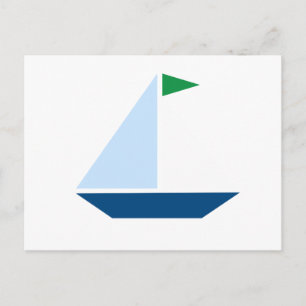 Carte Postale Bateau à pavillon vert