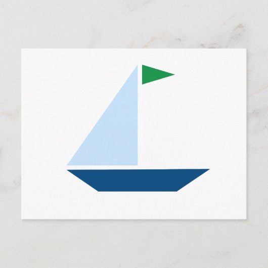Carte Postale Bateau à pavillon vert (Devant)