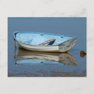Carte Postale Bateau à ramer bleu