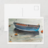 Carte Postale Bateau à rames – Art côtier (Devant / Derrière)