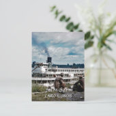 CARTE POSTALE BATEAU À ROUES À AUBES DELTA QUEEN PEINTURE À L'AQ (Debout devant)