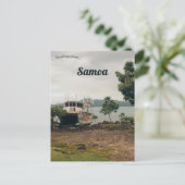 Carte Postale Bateau à Upolu Samoa (Debout devant)