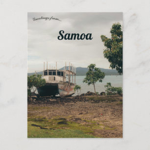 Carte Postale Bateau à Upolu Samoa