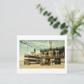 Carte Postale Bateau à vapeur de Belle Isle, débarcadère de Wood (Debout devant)