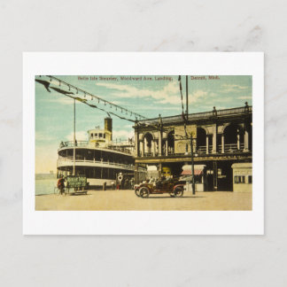 Carte Postale Bateau à vapeur de Belle Isle, débarcadère de Wood