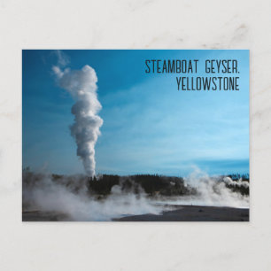 Carte Postale Bateau à vapeur Geyser Eruption Yellowstone