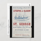 Carte Postale Bateau à vapeur Saint George 1863 (Devant / Derrière)