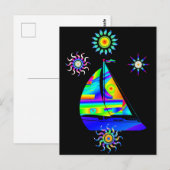 Carte postale bateau à voile (Devant / Derrière)