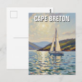 Carte Postale Bateau à voile à l'île du Cap-Breton Canada (Devant / Derrière)