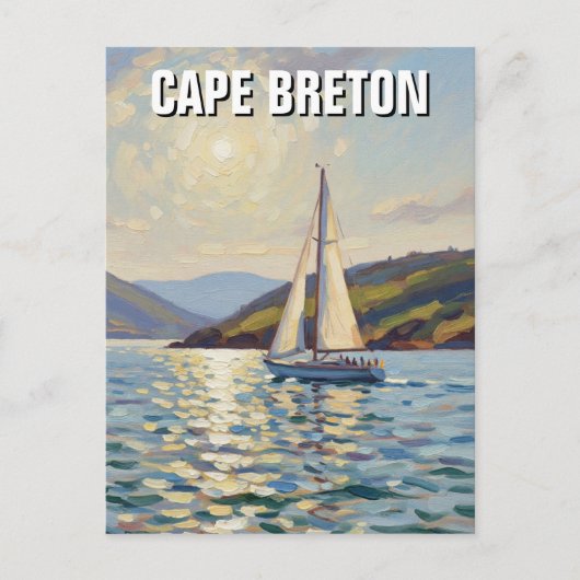 Carte Postale Bateau à voile à l'île du Cap-Breton Canada (Devant)