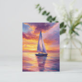 Carte Postale Bateau à voile à Sunset Painting (Debout devant)