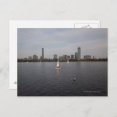 Carte Postale Bateau à voile, Charles River, Boston, MA (Devant / Derrière)
