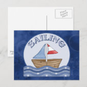 Carte Postale Bateau à voile Comic (Devant / Derrière)