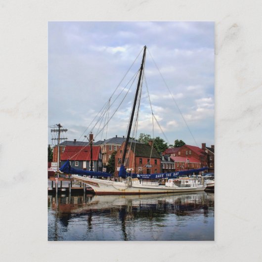 Carte Postale Bateau à voile dans le port d'Annapolis (Devant)
