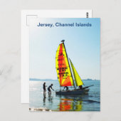 Carte Postale Bateau à voile de chat de Hobie Jersey (Devant / Derrière)
