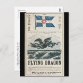 Carte Postale Bateau à voile Dragon Clipper 1858 (Devant / Derrière)