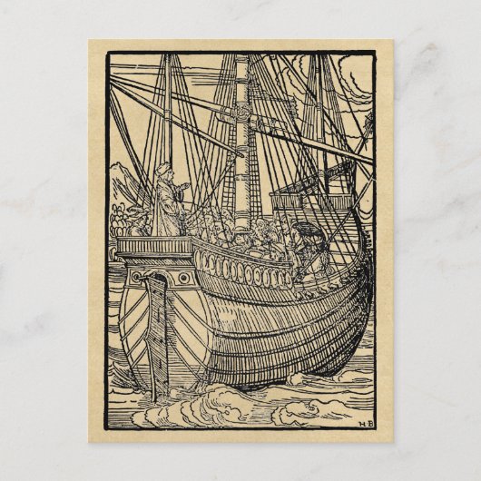Carte Postale Bateau à voile Galleon (Devant)