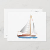 Carte Postale Bateau à voile Gradient Style (Devant / Derrière)