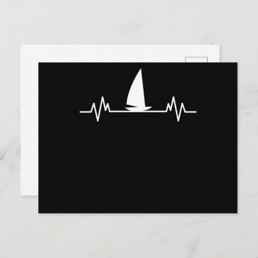 Carte Postale Bateau à voile Heartbeat Skipper Fun Catamaran Cad (Devant / Derrière)