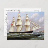 Carte Postale Bateau à voile Woolloomooloo 1850 (Devant / Derrière)