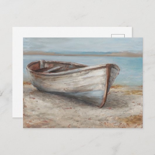 Carte Postale Bateau blanchi à la chaux sur la rive (Devant / Derrière)