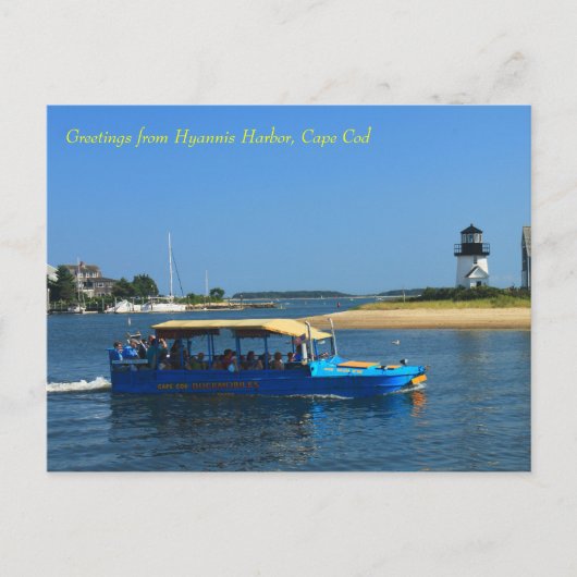 Carte Postale Bateau canard du phare du port de Hyannis Cap Cod (Devant)