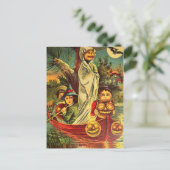 Carte Postale Bateau Citrouille vintage Halloween (Debout devant)