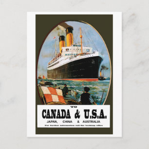 Carte Postale Bateau Croisière Outre-Mer vers le Canada et les É