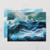 Carte Postale Bateau dans la mer dans la tempête (Devant / Derrière)