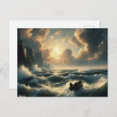 Carte Postale Bateau dans les eaux froides, (Devant / Derrière)