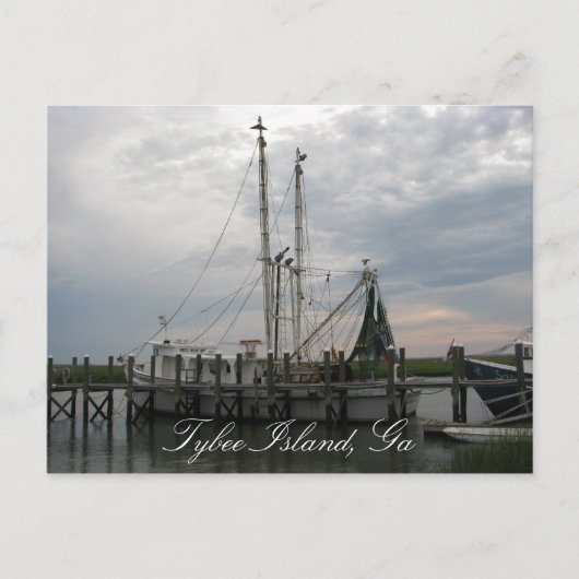 Carte Postale Bateau de crevette (Devant)