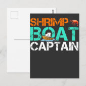 Carte Postale Bateau de crevettes Capitaine Funny Bateau de mer  (Devant / Derrière)