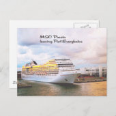 Carte Postale Bateau de croisière dans le port (Devant / Derrière)