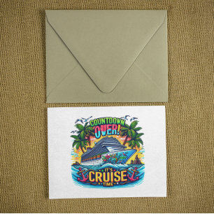 Carte Postale Bateau de croisière décompte coloré "C'est l'heure