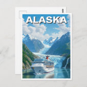 Carte Postale Bateau de croisière en Alaska Travel (Devant / Derrière)