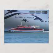 Carte Postale Bateau de croisière Pacific Explorer et bateau plu (Devant)