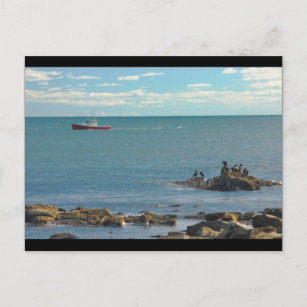 Carte Postale Bateau de homard au large de Rocky Seawall Beach