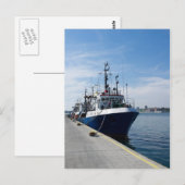 Carte Postale Bateau de pêche à l'amarrage (Devant / Derrière)