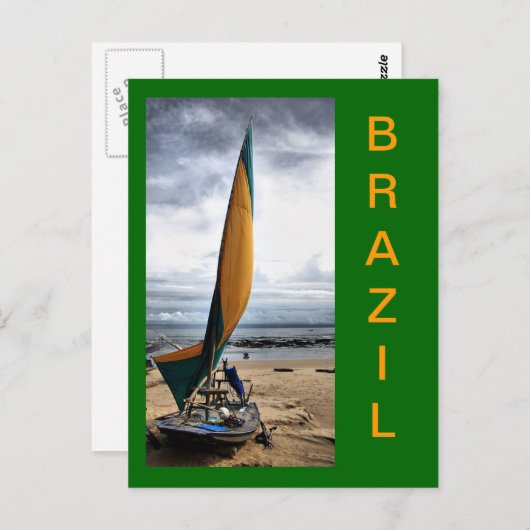 Carte Postale Bateau de pêche brésilien traditionnel (Devant / Derrière)