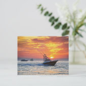 Carte Postale Bateau de pêche de Key West au coucher du soleil (Debout devant)