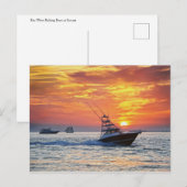 Carte Postale Bateau de pêche de Key West au coucher du soleil (Devant / Derrière)