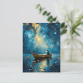 Carte Postale Bateau de pêche de nuit Starry (Debout devant)