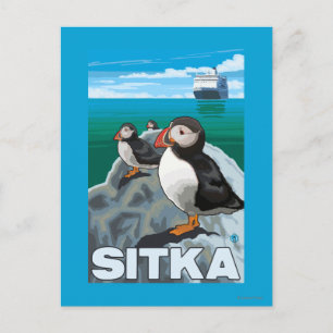 Carte Postale Bateau de pêche et de croisière - Sitka, Alaska