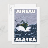 Carte Postale Bateau de pêche - Juneau, Alaska (Devant / Derrière)
