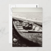 Carte Postale Bateau de pêche noir et blanc (Devant / Derrière)